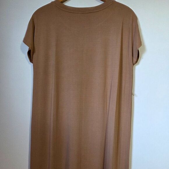EUC LIKE NEW J JILL SUPER SOFT TAN SLIT SIDE MIDI TSHIRT DRESS SIZE SMALL - Picture 8 of 16